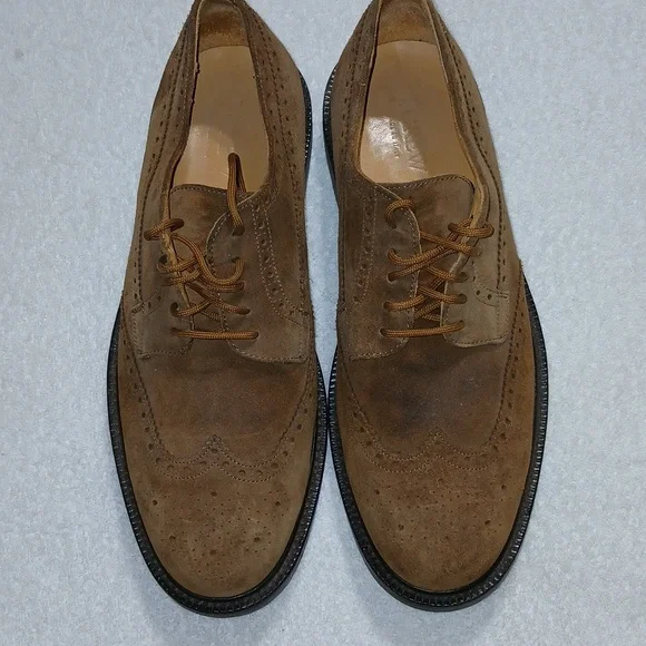 J.Crew Wing Tip - Suede Tan Oxfords Size 11 display picture 2